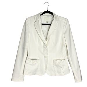 Banana Republic White Stretch 2 Button Blazer Jacket, size 10